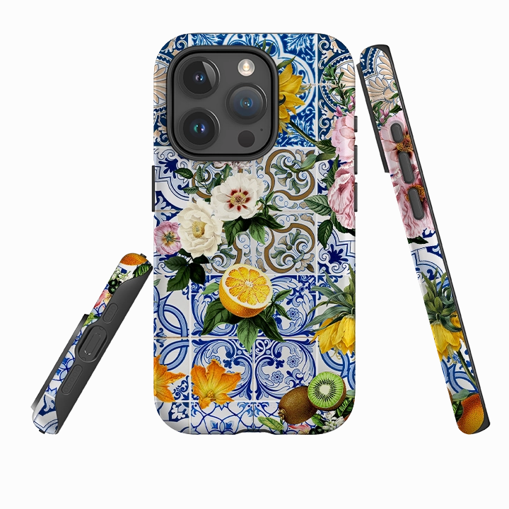 Drop Protection Hard Plastic iPhone Case - Positano Pattern