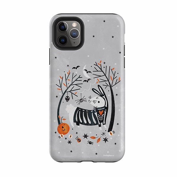 Soft Look Texture Daily Essential iPhone Tough Case - Spooky Rabbit By Ali Brookes