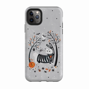 Soft Look Texture Daily Essential iPhone Tough Case - Spooky Rabbit By Ali Brookes