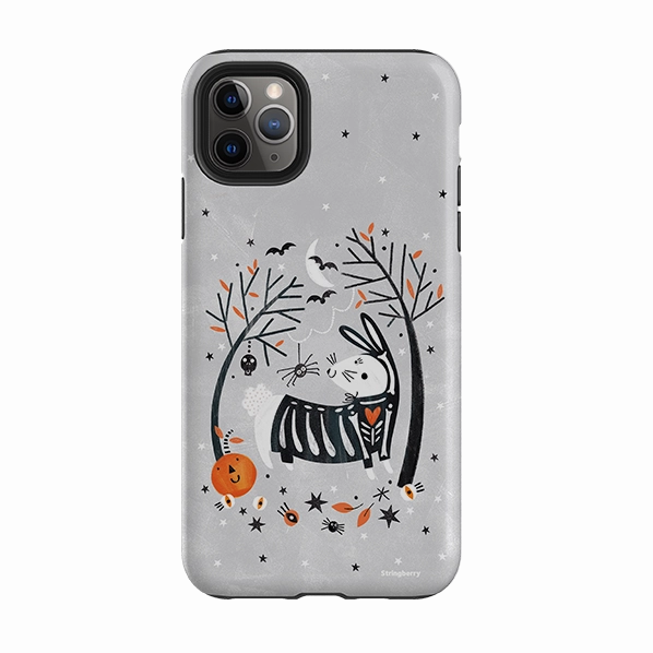 Soft Frame Casual Look iPhone Tough Case - Spooky Rabbit By Ali Brookes