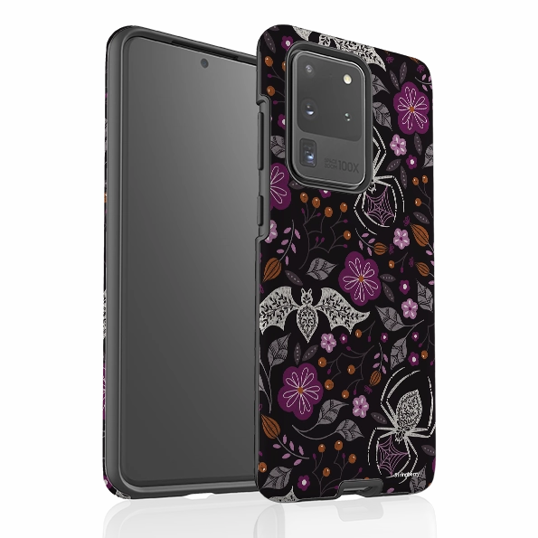 Marble Texture Samsung Tough Case - SpiderBat Pattern Black By Jenny Zemanek