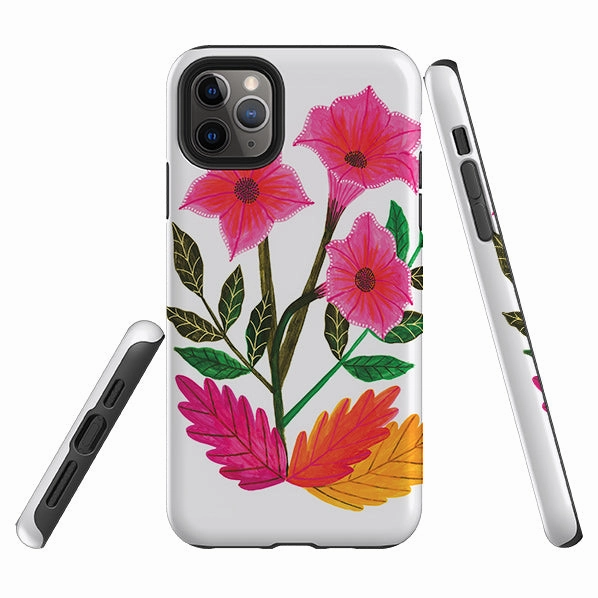 iPhone Tough Case - Trumpet Flowers By Lee Foster Wilson Lightweight texture