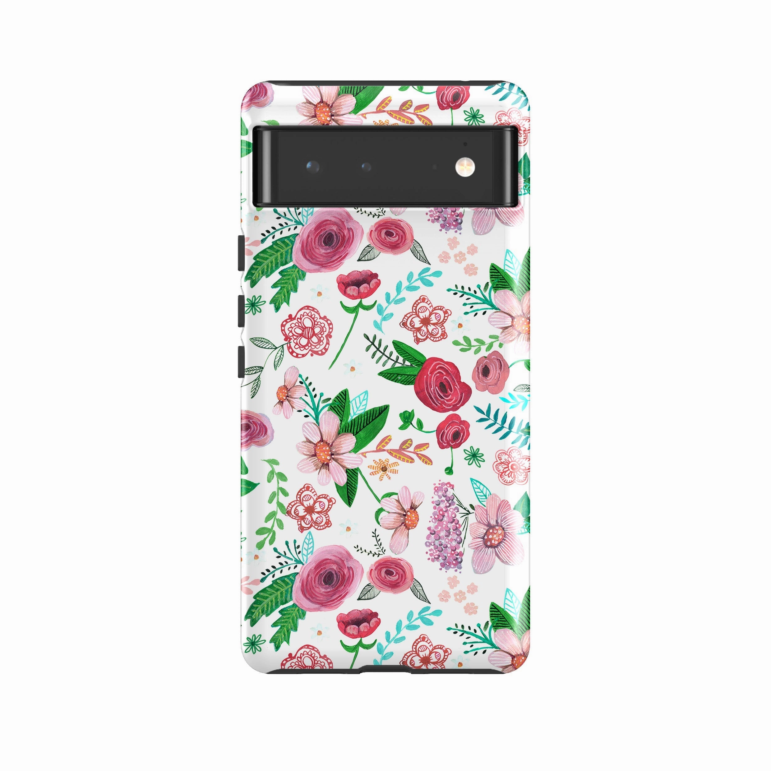 Light Build Google Tough Case -  White Floral By Caroline Bonne Muller