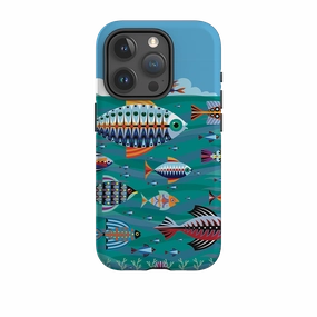 Smooth Feel Surface Waterproof Design iPhone Tough Case - Fish By Patternistas