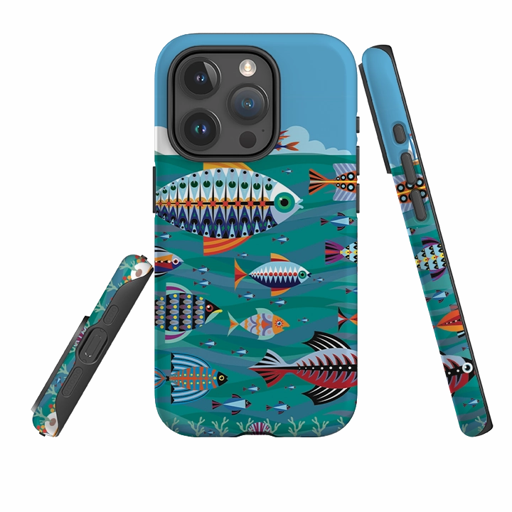 Comfort grip design iPhone Tough Case - Fish By Patternistas