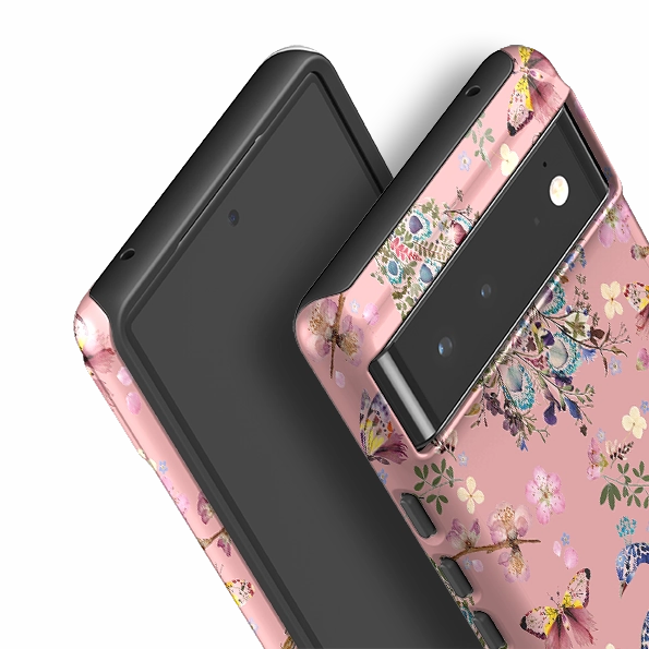 Google Tough Case -  Peacock and Cherry Blossoms Lupine By Helen Ahpornsiri Rugged Texture Light Protection