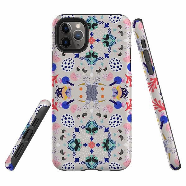iPhone Tough Case - Crazy Bird Pattern By Mia Underwood Comfort grip design