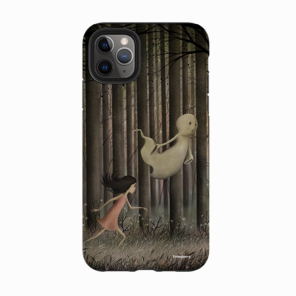 Marble Texture Protective Finish iPhone Tough Case - Little Ghost By Maja Lindberg