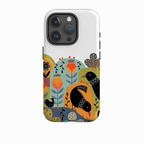 Simple Style iPhone Tough Case - Folky Birds IV By Suzy Taylor