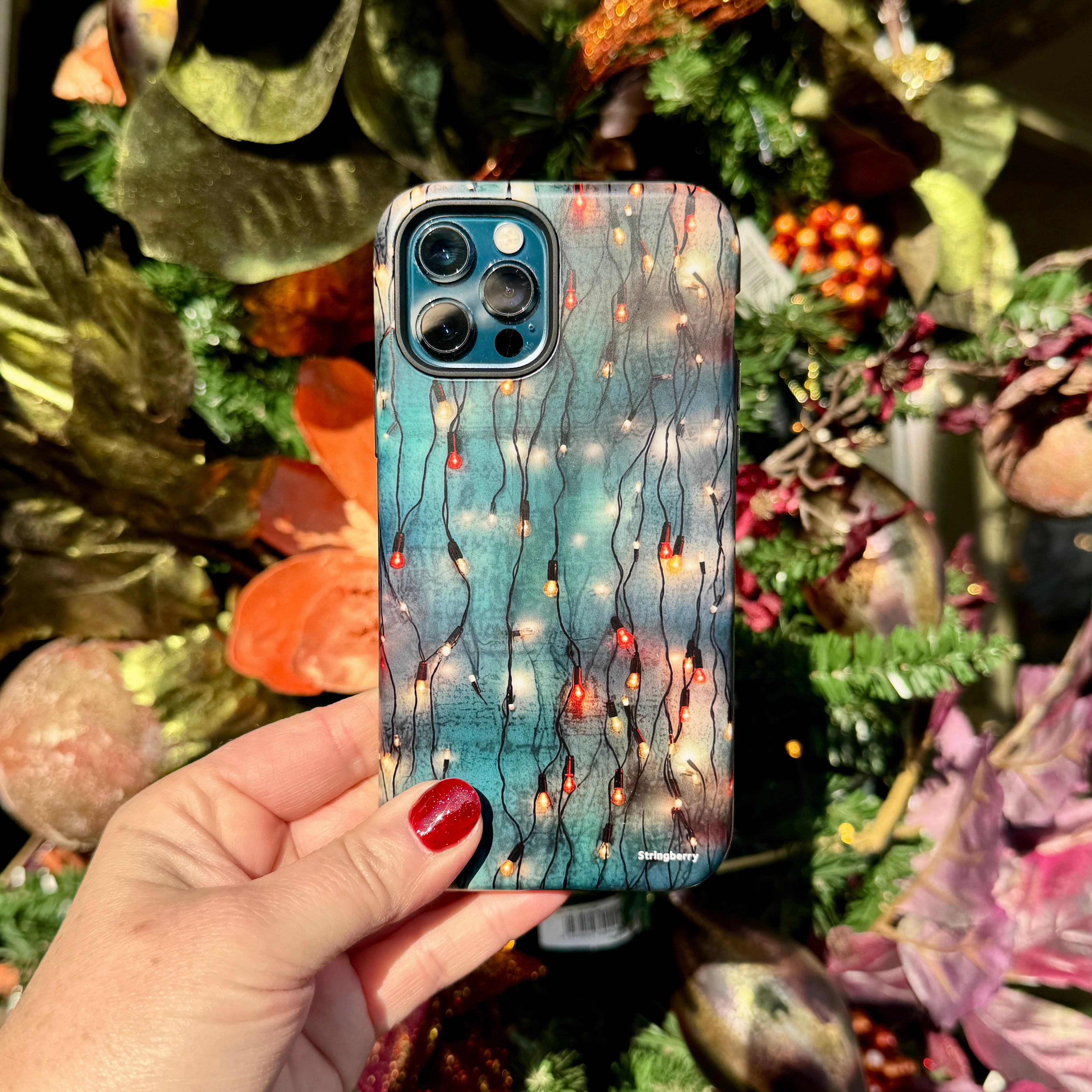 iPhone Tough Case - Festive Lights Hybrid Surface Layer