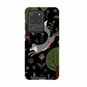 Sleek Guard Durable Design Texture Samsung Tough Case - Wolf In Trees By Bex Parkin