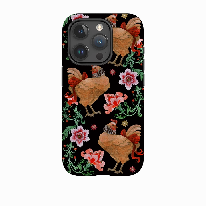 Outdoor Design Compact Fit iPhone Tough  Case - Three French Hens By Maria Matos