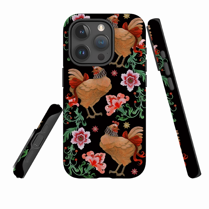 Flexible Grip Form Rugged Grip iPhone Tough  Case - Three French Hens By Maria Matos