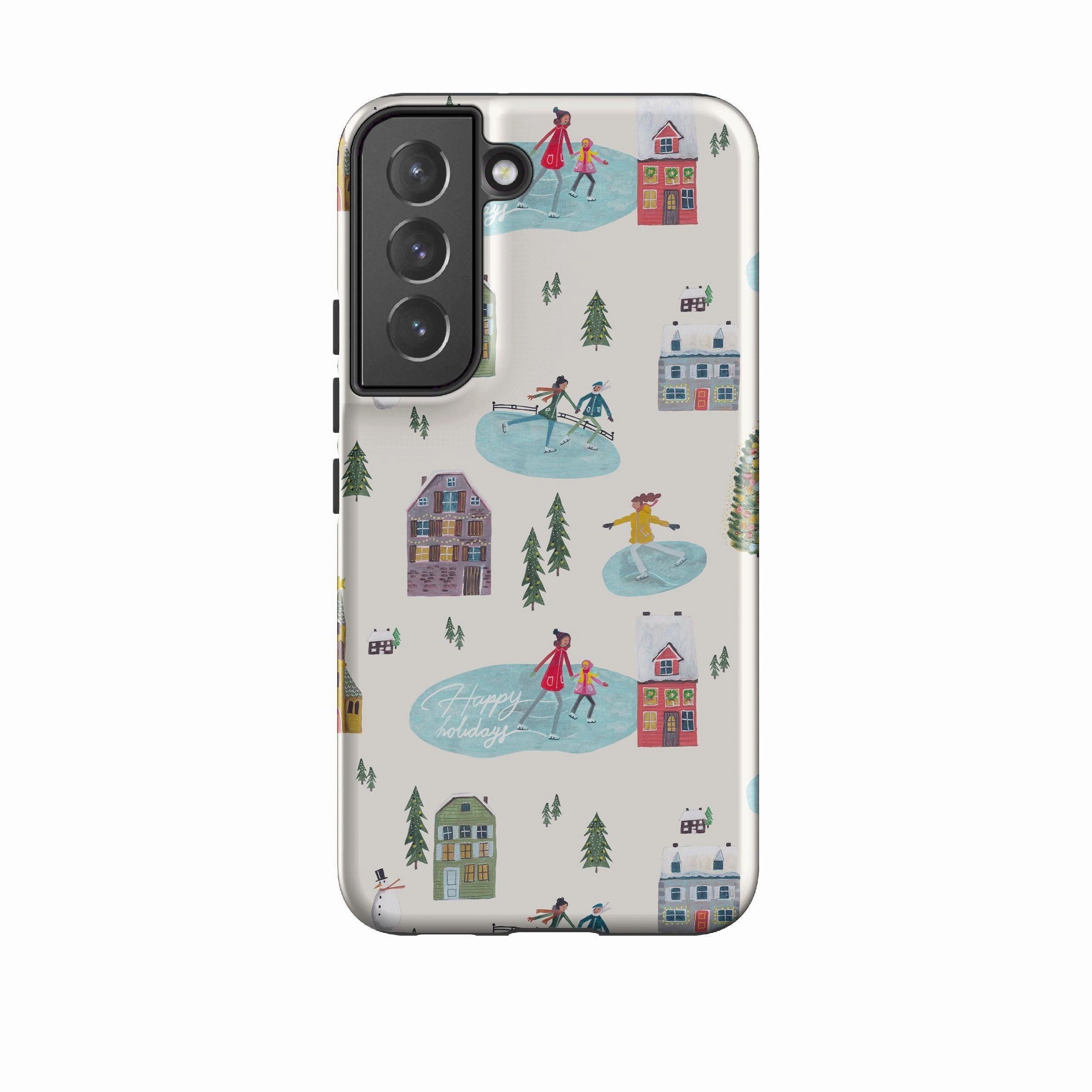 Protective Layer Trendy Texture Finish Samsung Tough Case - Happy Holidays By Caroline Bonne Muller