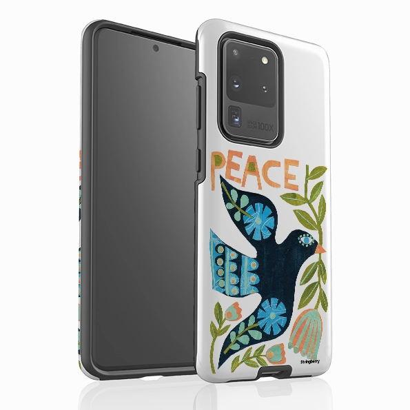 Stylish Pattern Anti Shock Layer Samsung Tough Case - Peace By Tracey English