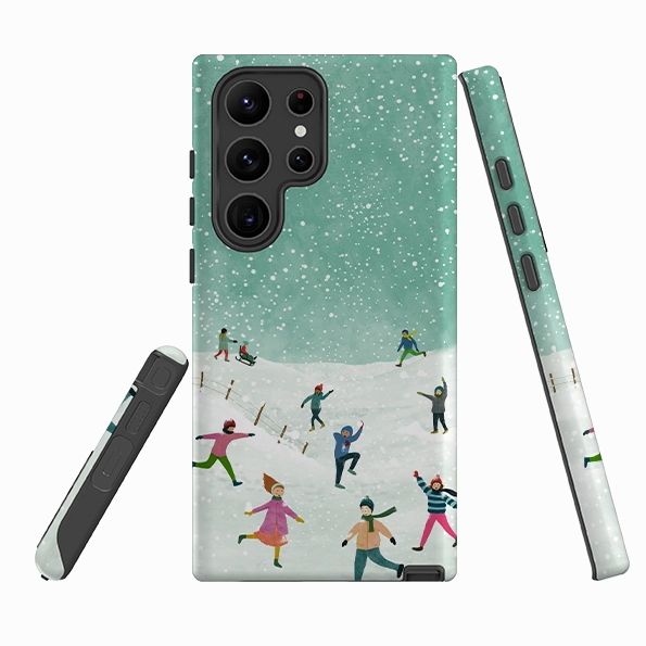 Hybrid Pattern Colorful Pattern Samsung Tough Case - Snowball Fight By Katherine Quinn