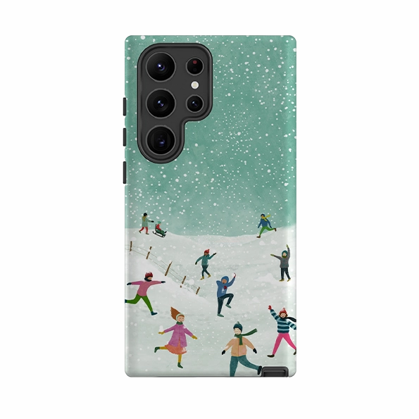 Samsung Tough Case - Snowball Fight By Katherine Quinn soft look Premium Touch
