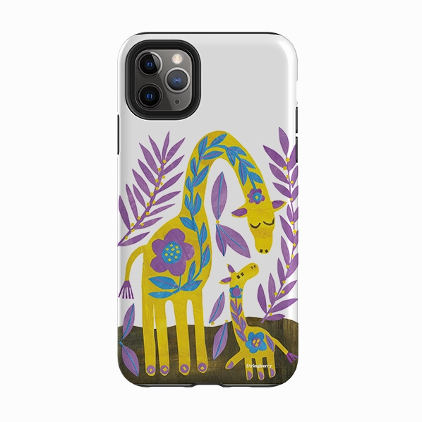 iPhone Tough Case - Folk Giraffes By Tracey English Travel Accessory