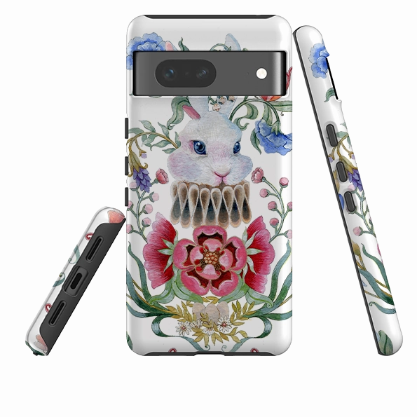 Hybrid Edge Smooth Finish Touch Google Tough Case -  White Rabbit By Maria Matos