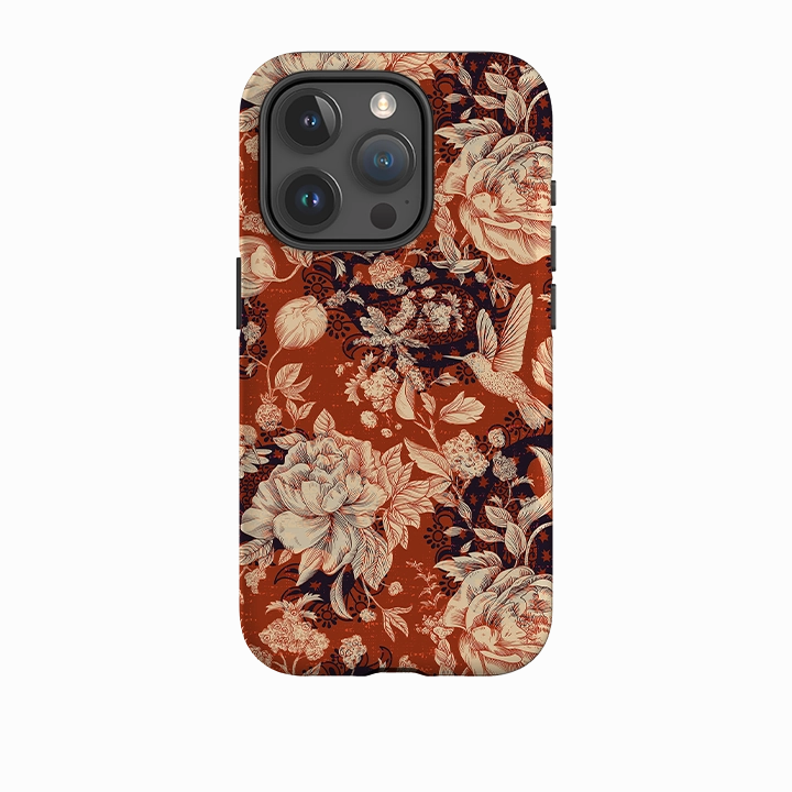 Classic Style iPhone Tough Case - Brown Peonies