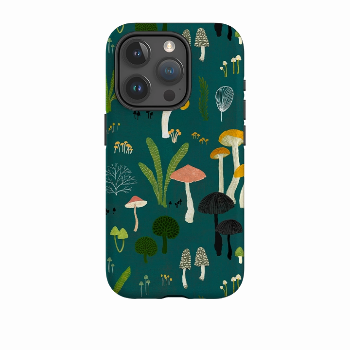 Durable Finish Elegant Edge iPhone Tough Case - Mushroom Lake By Katherine Quinn