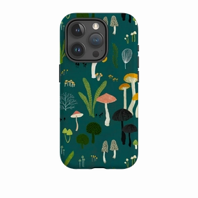 Durable Finish Elegant Edge iPhone Tough Case - Mushroom Lake By Katherine Quinn