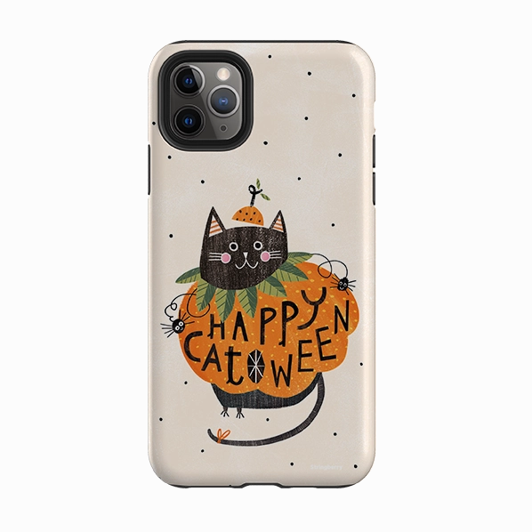 Flexible Layer Design iPhone Tough Case - Pumpkin Cats By Ali Brookes