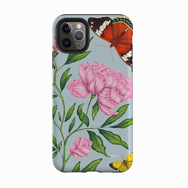 iPhone Tough Case - Butterflies And Peonies By Catherine Rowe Premium Build Layer