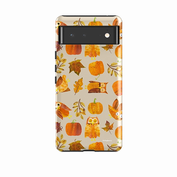 Stylish Touch Google Tough Case -  Pumpkins and Owls By Tracey English