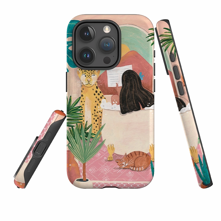 Durable Detail Resistant Layer iPhone Tough Case - Bath Time By Caroline Bonne Muller