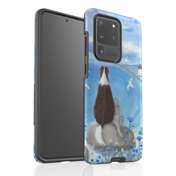 Matte Texture Layer Premium Form Samsung Tough Case - Beach Dog By Mary Stubberfield