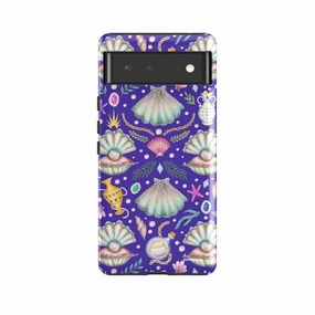 Comfort Shield Matte Pattern Design Google Tough Case -  Google Pixel Case Pearl's Fantasy Indigo By Catherine Rowe