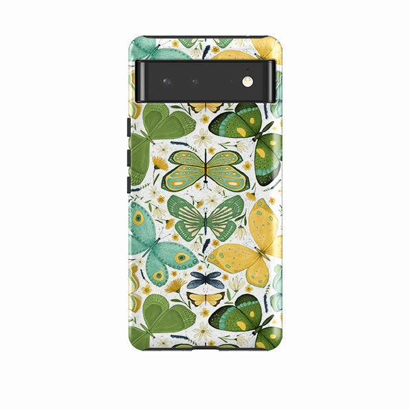 Protective Material Google Tough Case -  Green Butterflies By Maja Lindberg
