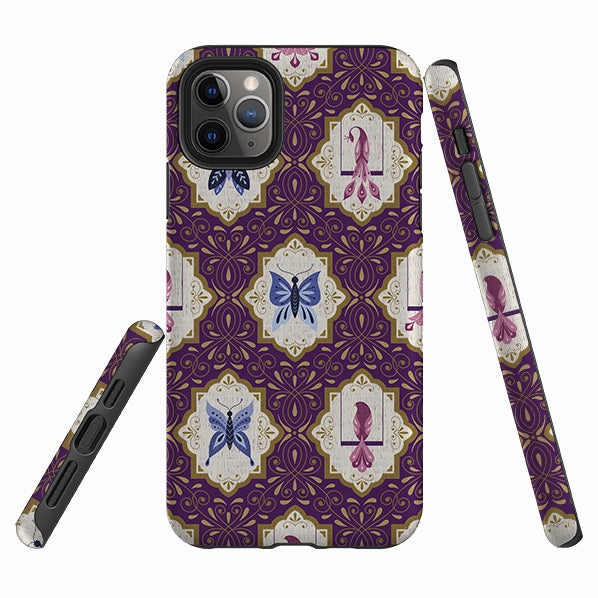 iPhone Tough Case - Wingframes Purple By Jenny Zemanek Refined Finish Flexible Edge Texture