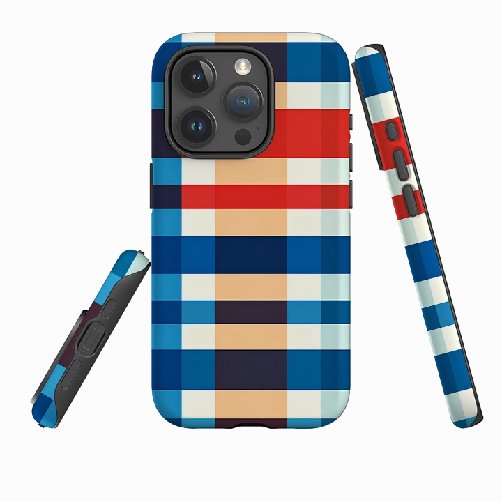 iPhone Tough Case - Budapest Gingham Matte Layer Modern Function