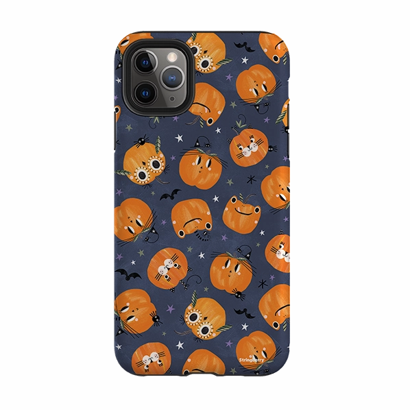 Comfort Shield Texture iPhone Tough Case - Halloween Pumpkin Dark By Ali Brookes