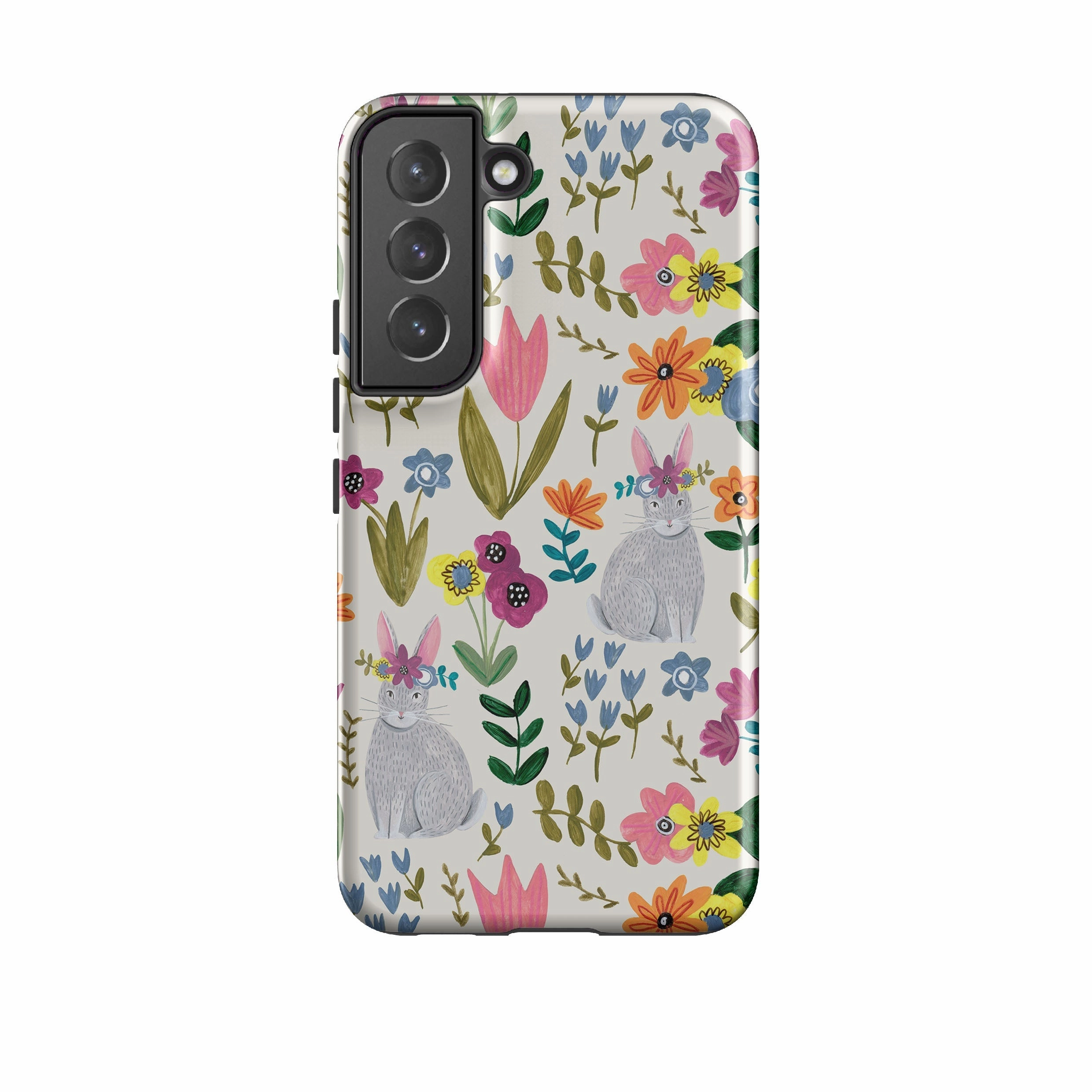Elegant Layer Texture Samsung Tough Case - Rabbit Floral By Caroline Bonne Muller