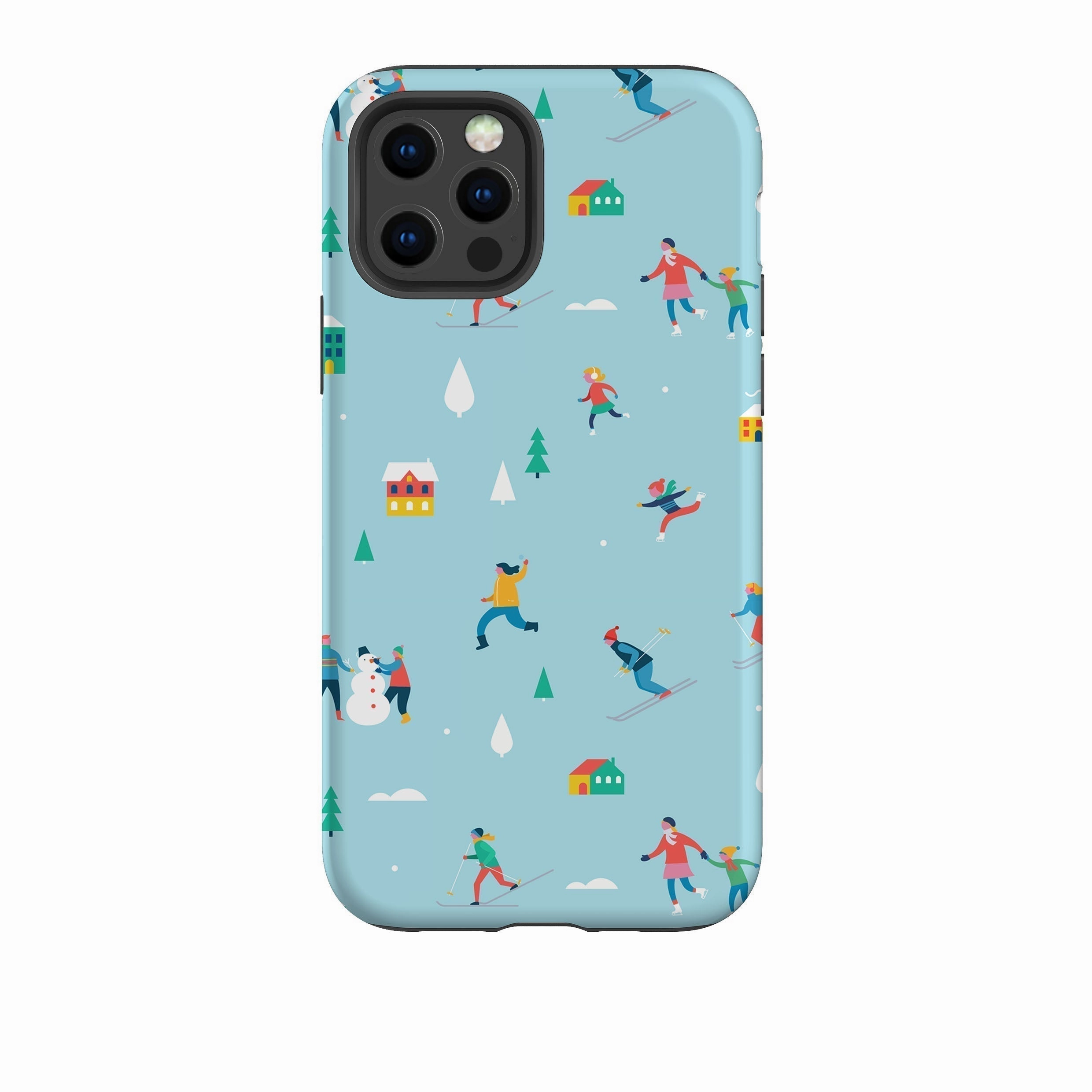 Durable Surface Travel Ready iPhone Tough Case - Winter Fun