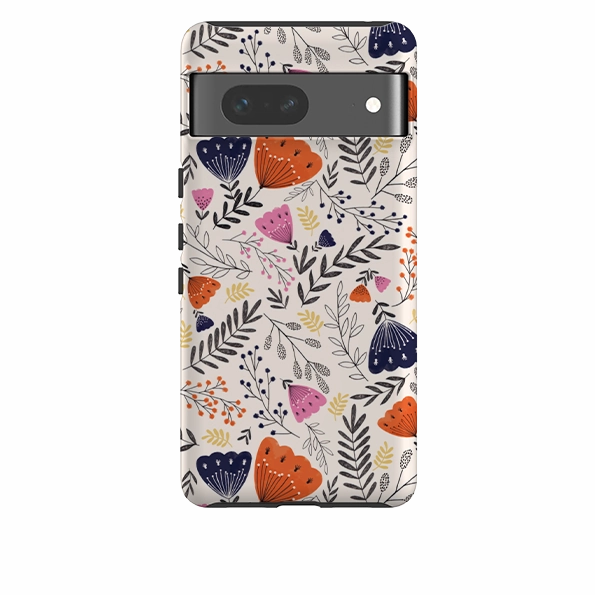 Anti Shock Clear Surface Google Tough Case -  Pink Floral By Jade Mosinski