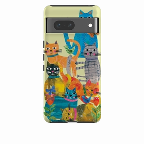 Grip Assist Google Tough  Case - Cat Party By Tracey English