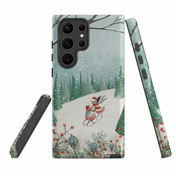 Samsung Tough Case - Sleigh Delivery By Maja Lindberg Smooth Finish Touch Durable Grip