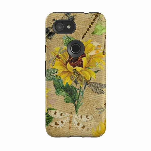 Google Tough Case -  Dragonflies And Sunflowers Transparent Shell