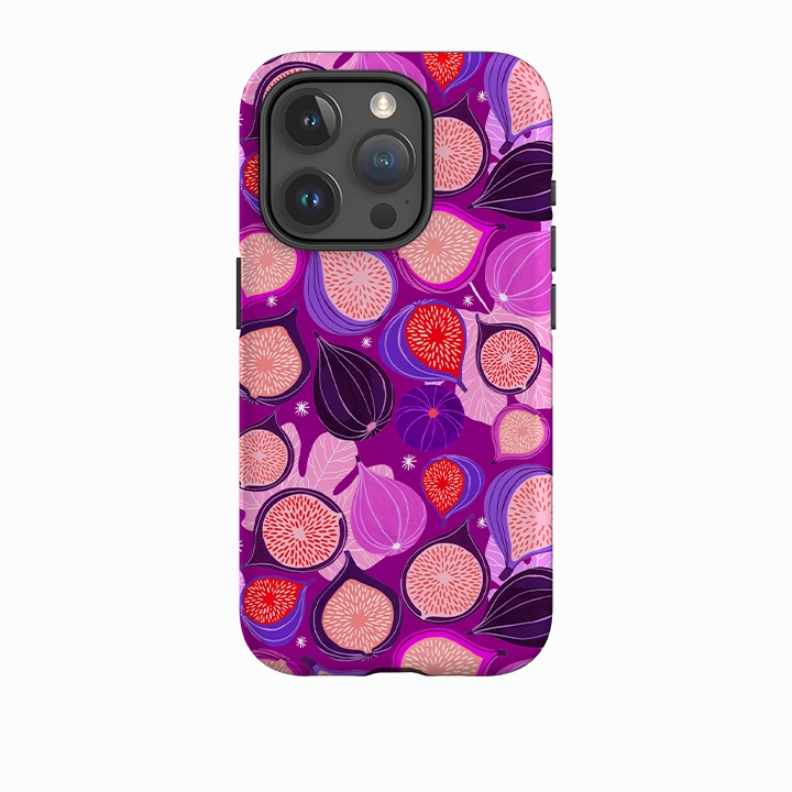 Elegant Edge iPhone Tough Case - Ficolino Purple Pattern By Madalina Andronic