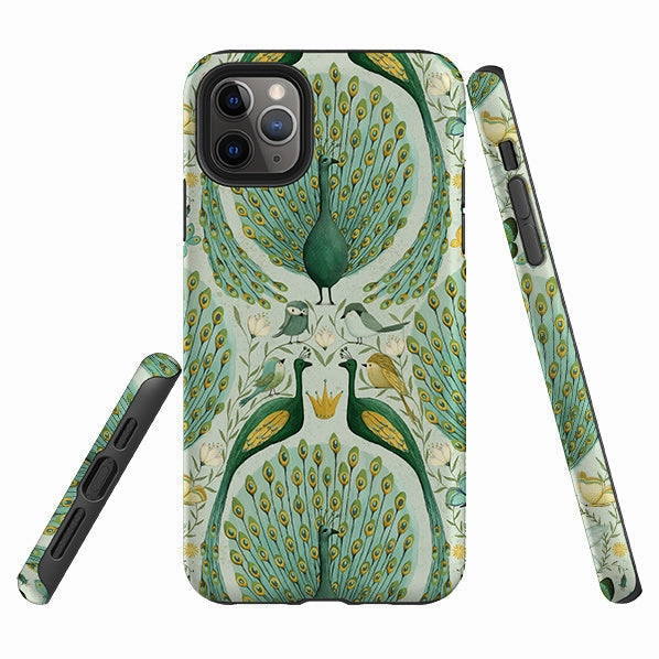 iPhone Tough Case - Peacock Pattern By Maja Lindberg Shock absorption
