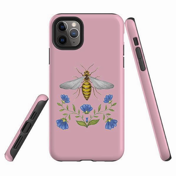 Soft Cushion Matte Coating iPhone Tough Case - Wings Of Freedom Pink By Catherine Rowe