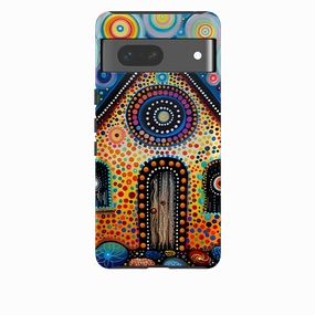 Google Tough Case - Folk Art House III Hybrid Build Texture Artistic Print
