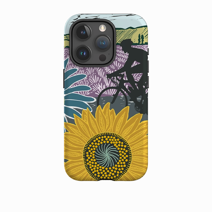 Minimal Look iPhone Tough Case - Bike And Sunflowers By Kate Heiss
