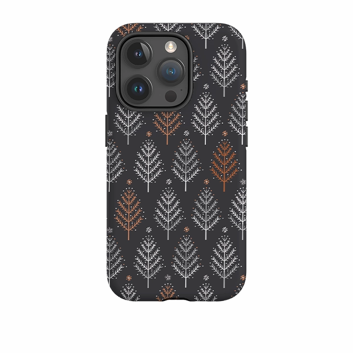 iPhone Tough Case - Winterfold Trees By Ali Brookes Soft Build Texture Rugged Look Finish