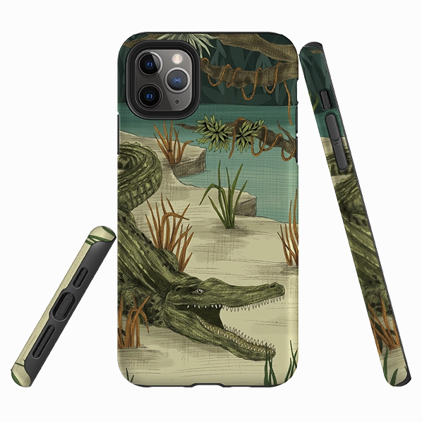 iPhone Tough Case - Crocodile By Jade Mosinski Protective Design Texture Durable Look