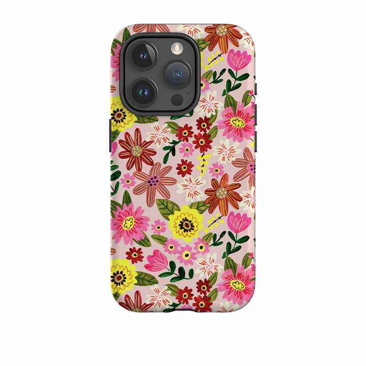 Rugged Build Texture Ultra light iPhone Tough Case - Spring Floral I By Caroline Bonne Muller